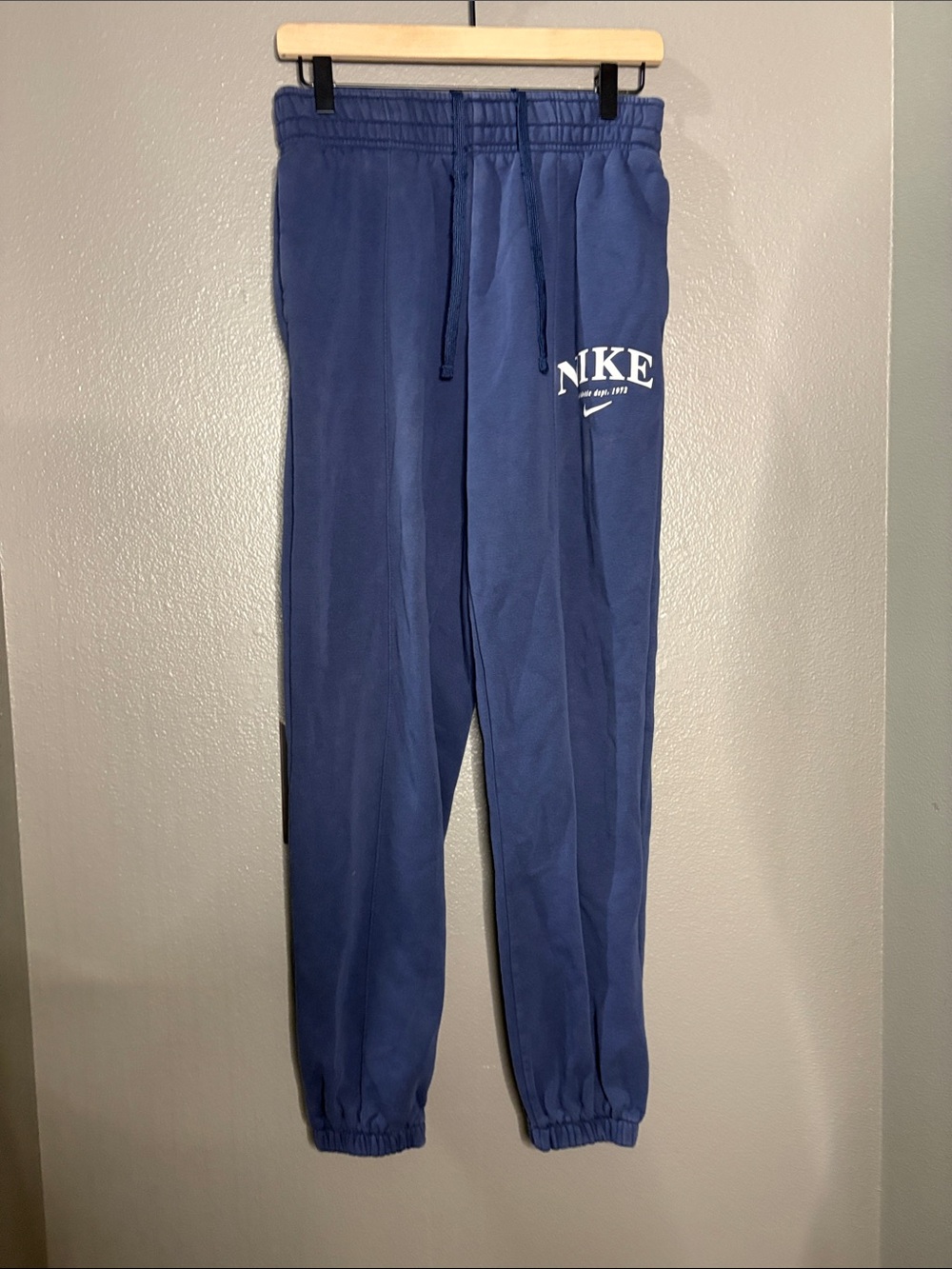 Nike Blue Track Pants with White Logo